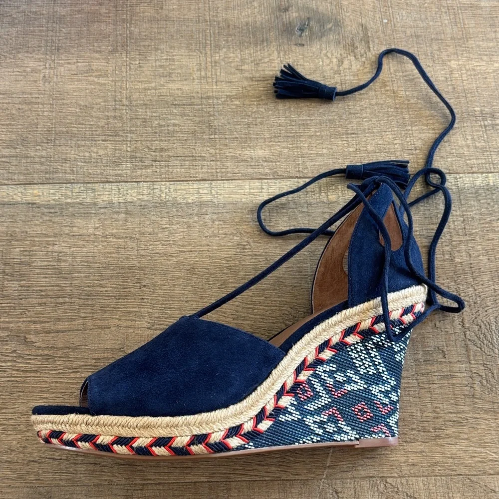 CAbi Dark Blue Lace-Up Espadrilles